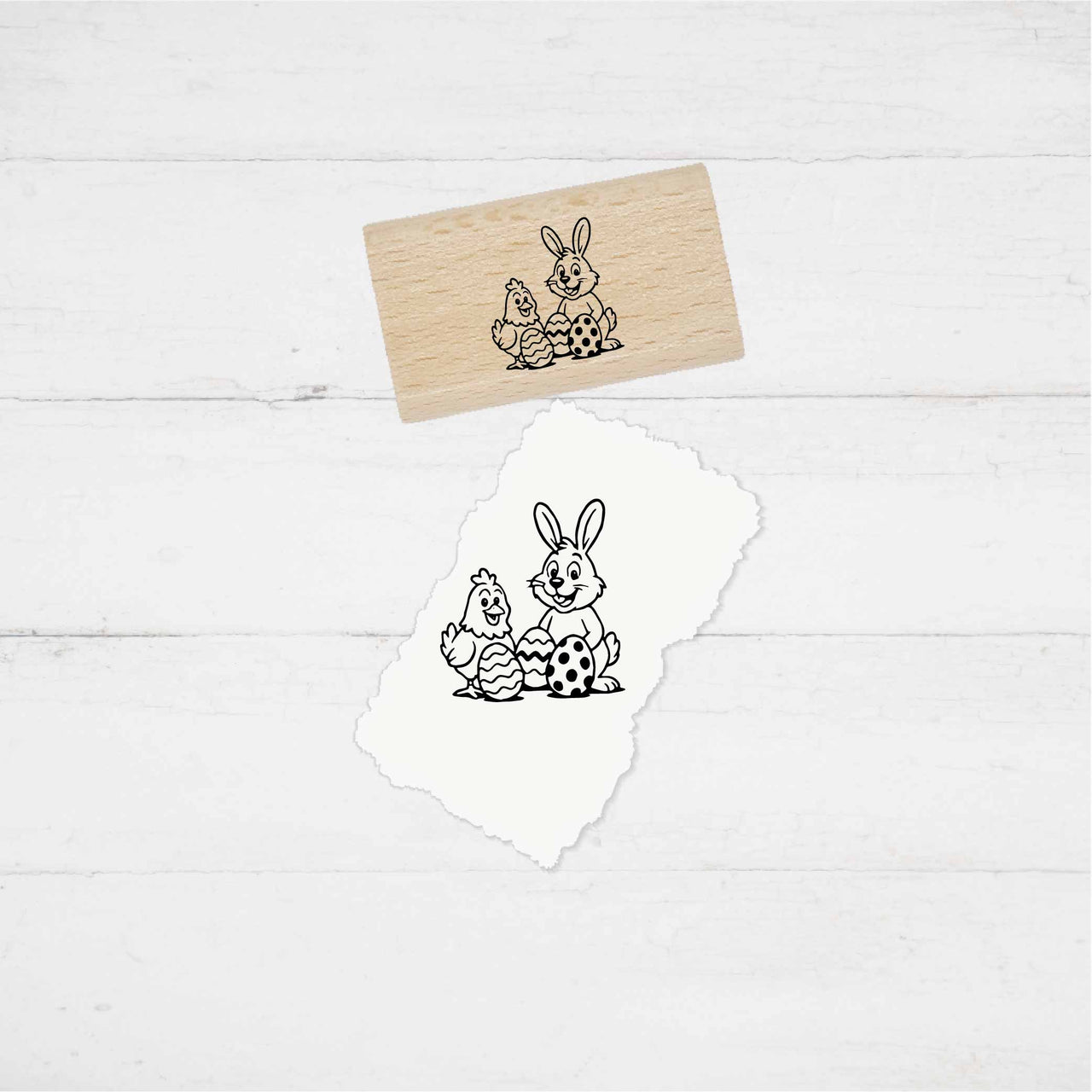 Motivstempel - Ostern – Osterhase mit Huhn, Karten, Geschenke & Scrapbooking