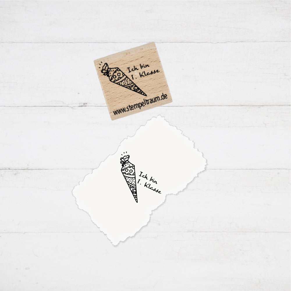 Stempel - Schule - Schultüte 1. Klasse- Einschulung Geschenk - DIY Stempel zum Basteln von Karten, Papier, Stoffen, Holz