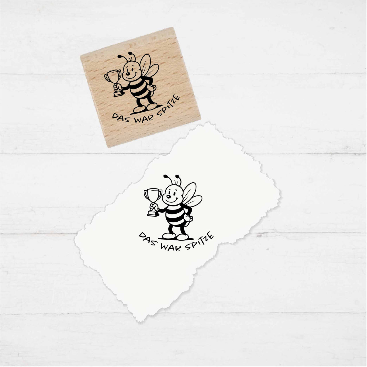 Lehrerstempel „Das war Spitze“ – Motivstempel Biene | Lobstempel für Schule, Grundschule, Hausaufgabenheft & Schulhefte 