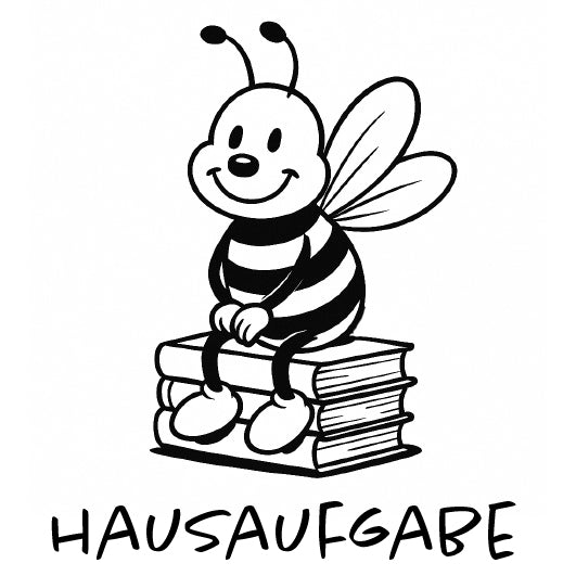 Lehrerstempel „Hausaufgabe“ – Motivstempel Biene | Lobstempel für Schule, Grundschule, Hausaufgabenheft & Schulhefte 