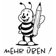Lehrerstempel „mehr üben“ – Motivstempel Biene | Lobstempel für Schule, Grundschule, Hausaufgabenheft & Schulhefte