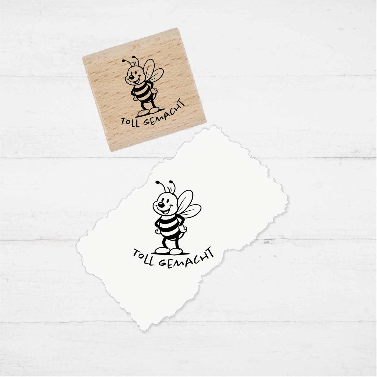 Lehrerstempel „Toll gemacht“ – Motivstempel Biene | Lobstempel für Schule, Grundschule, Hausaufgabenheft & Schulhefte 