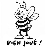 Lehrerstempel französisch „Bien joué !“ – Motivstempel Biene | Lobstempel für Schule, Grundschule, Hausaufgabenheft & Schulhefte