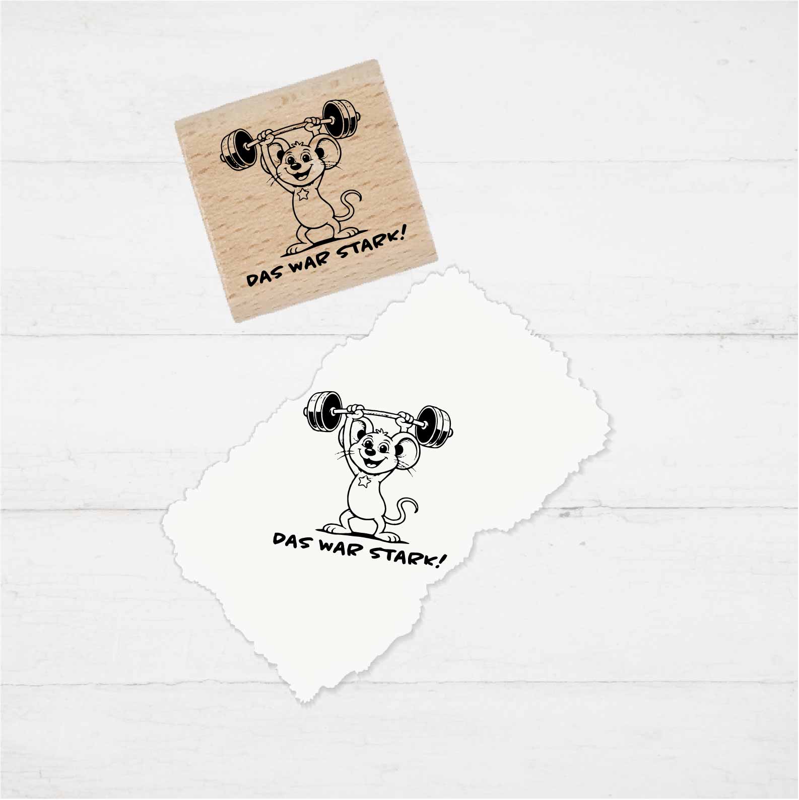 Lehrerstempel „Das war stark!“ – Motivstempel Maus | Lobstempel für Schule, Grundschule, Hausaufgabenheft & Schulhefte