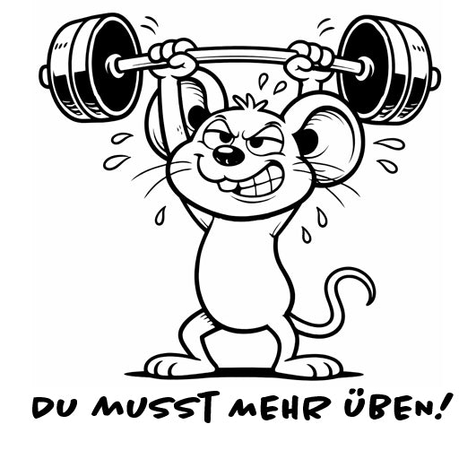 Lehrerstempel „Du musst mehr üben!“ – Motivstempel Maus | Lobstempel für Schule, Grundschule, Hausaufgabenheft & Schulhefte