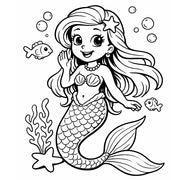 Motivstempel Meerjungfrau  | Holzstempel - zum Ausmalen für Schule, DIY & Kreativprojekte