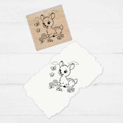 Motivstempel Rehkiz  | Holzstempel - zum Ausmalen für Schule, Basteln, DIY & Kreativprojekte 