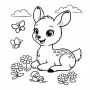 Motivstempel Rehkiz  | Holzstempel - zum Ausmalen für Schule, Basteln, DIY & Kreativprojekte 