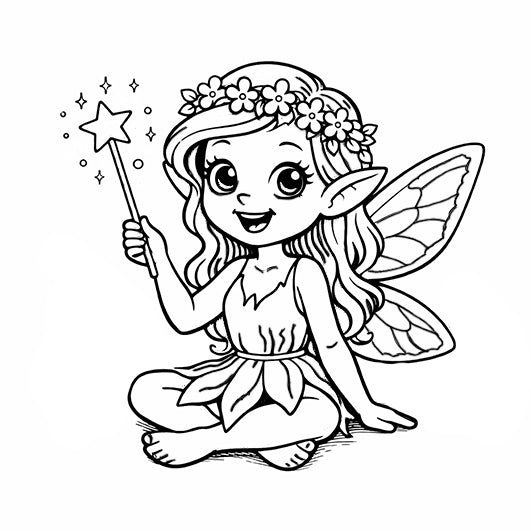 Motivstempel Elfe | Holzstempel - zum Ausmalen für Schule, Basteln, DIY & Kreativprojekte