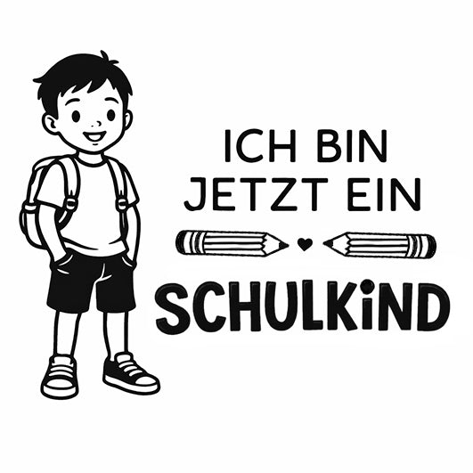 Schulstempel „Ich bin jetzt ein SCHULKiND“ – Motivstempel Junge | Für Einschulung, Schule, Grundschule, Hausaufgabenheft & Schulhefte, DIY, Basteln