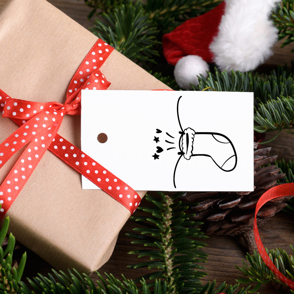 Motivstempel - Weihnachtssocke -  Geschenk - DIY Stempel zum Basteln von Karten, Papier, Stoffen, Holz, Dekoration, Advent, Weihnachtsdeko