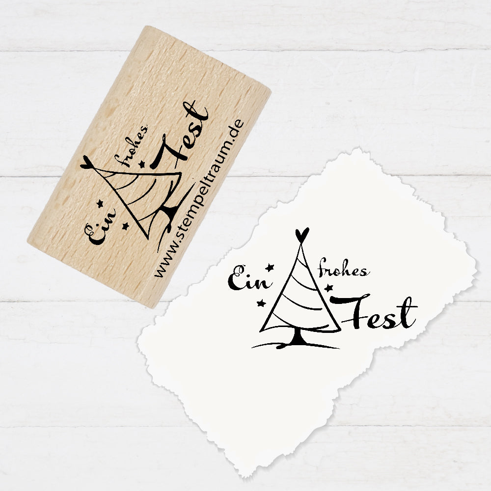 Motivstempel - Weihnachten - Ein frohes Fest, Geschenk - DIY Stempel zum Basteln von Karten, Papier, Stoff, Holz, Dekoration, Advent