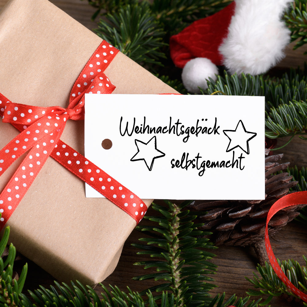 Motivstempel - Weihnachten - Weihnachtsgebäck selbstgemacht, Geschenk - DIY Stempel zum Basteln von Karten, Papier, Stoff, Holz, Dekoration