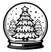 Motivstempel - Weihnachten - Schneekugel  Geschenk - DIY Stempel zum Basteln von Karten, Papier, Stoff, Holz, Dekoration, Advent, Anhänger