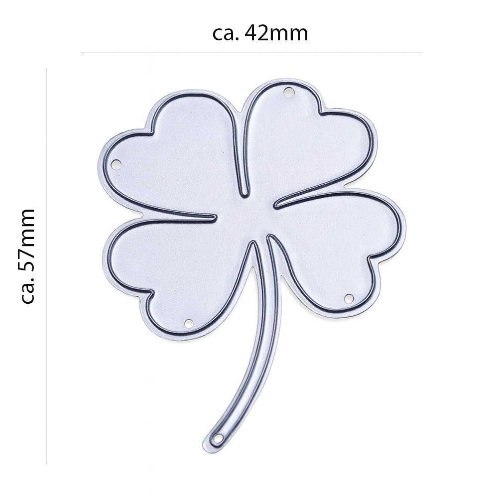 Metall Stanzform Kleeblatt für Scrapbooking & Karten – Hochwertige DIY Schablone aus Kohlenstoffstahl für Papier, Filz & Bastelprojekte