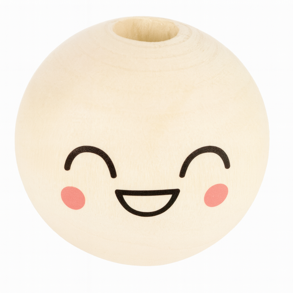 Holzkugeln mit süßen lachendendem Emoji