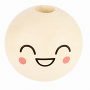 Holzkugeln mit süßen lachendendem Emoji
