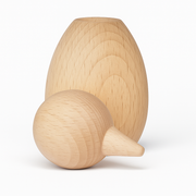 Figurenkegel „Launevogel“ aus Buchenholz – 2-teilig, unbehandelt
