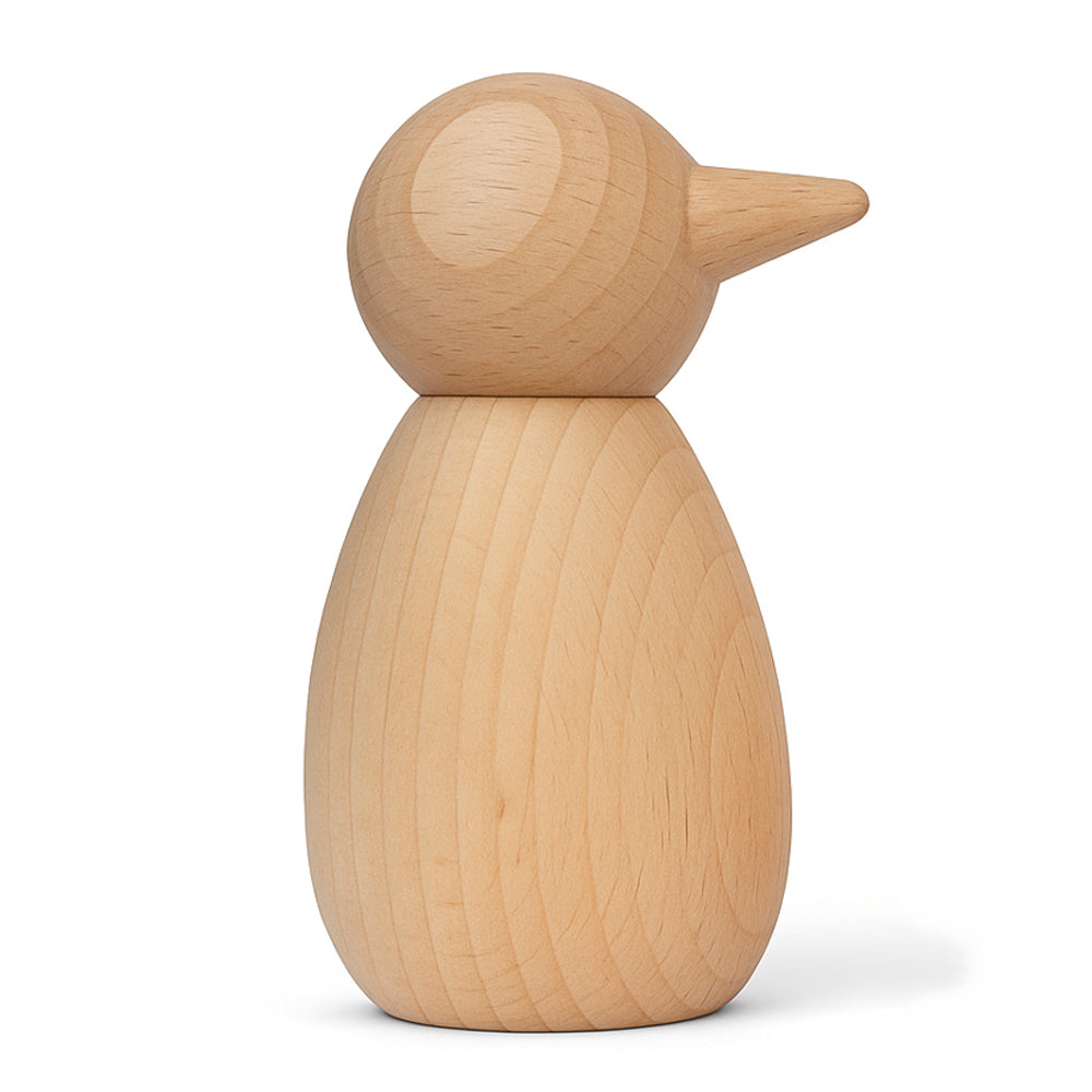 Figurenkegel „Launevogel“ aus Buchenholz – 2-teilig, unbehandelt