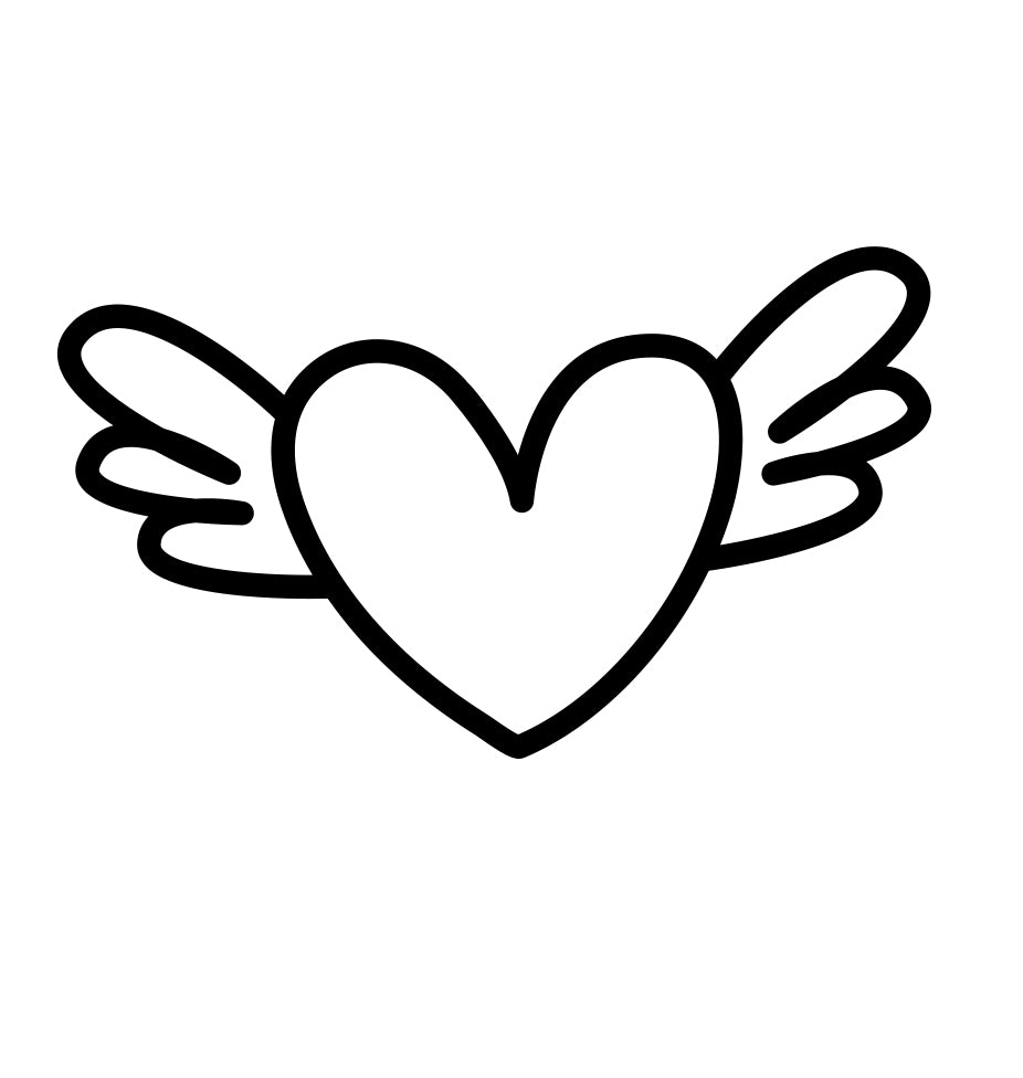 Stempidoo - Maxi Mini - Motivstempel - Herz mit Flügeln - Stempel zum Basteln von Karten, DIY, Papier, Stoffen