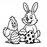 Stempidoo - Maxi Mini - Motivstempel - Ostern - Osterhase mit Huhn - Stempel zum Basteln von Karten, DIY, Papier, Stoffen 