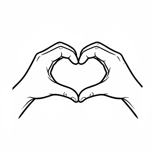 Stempidoo - Maxi Mini - Motivstempel - Herzhände - Hände die ein Herz formen - Stempel zum Basteln von Karten, DIY, Papier, Stoffen