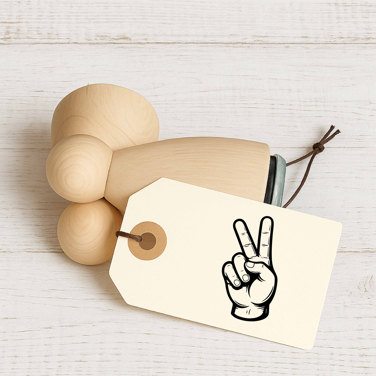 Stempidoo - Maxi Mini - Motivstempel - Handgeste - Victory - Frieden - Sieg - Stempel zum Basteln von Karten, DIY, Papier, Stoffen 