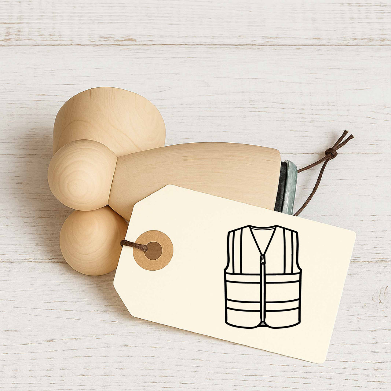 Stempidoo - Maxi Mini - Motivstempel - Symbol - Warnschutzweste - Stempel zum Basteln von Karten, DIY, Papier, Stoffen, Arbeit, Beruf, Büro 