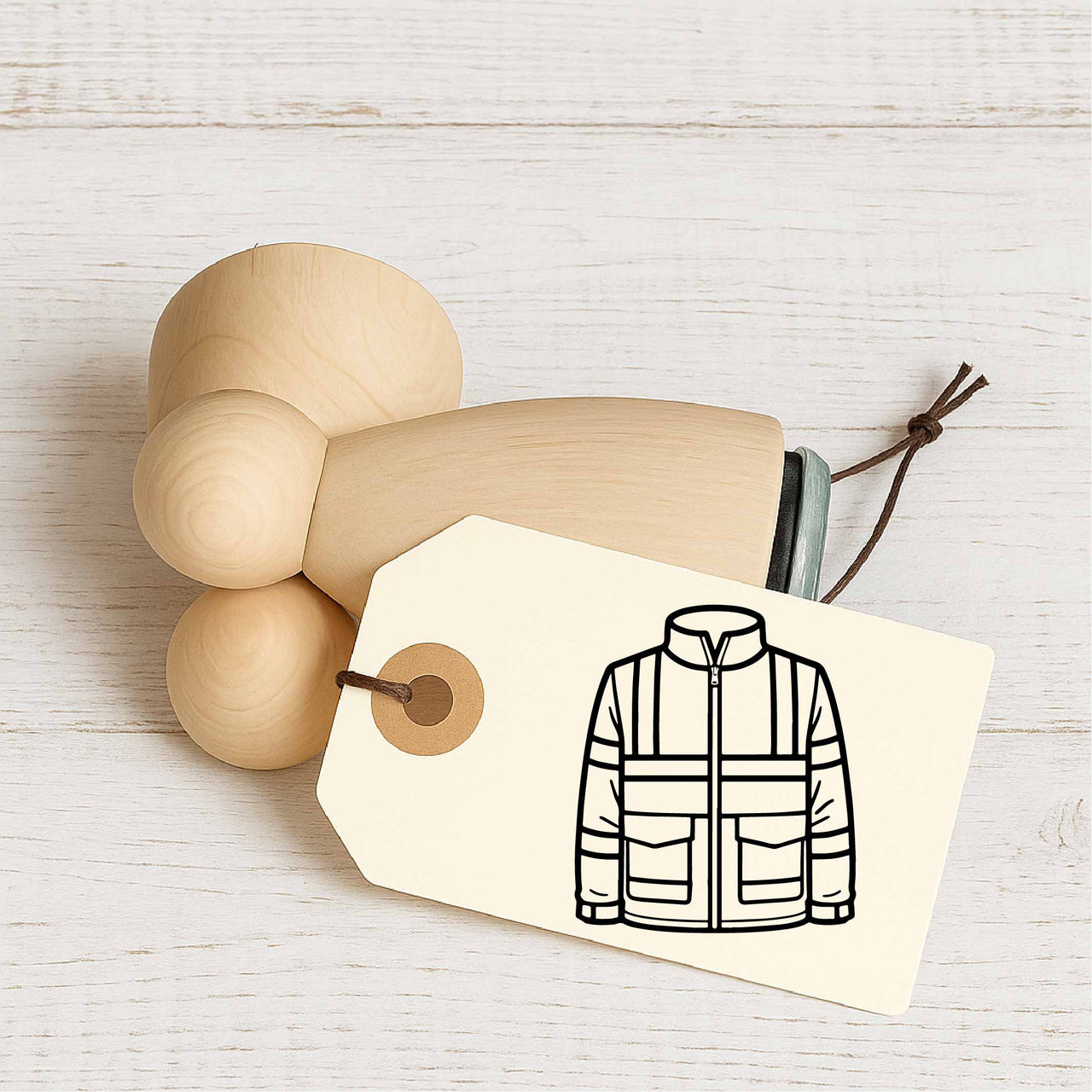 Stempidoo - Maxi Mini - Motivstempel - Symbol - Warnschutzjacke - Stempel zum Basteln von Karten, DIY, Papier, Stoffen, Arbeit, Beruf, Büro