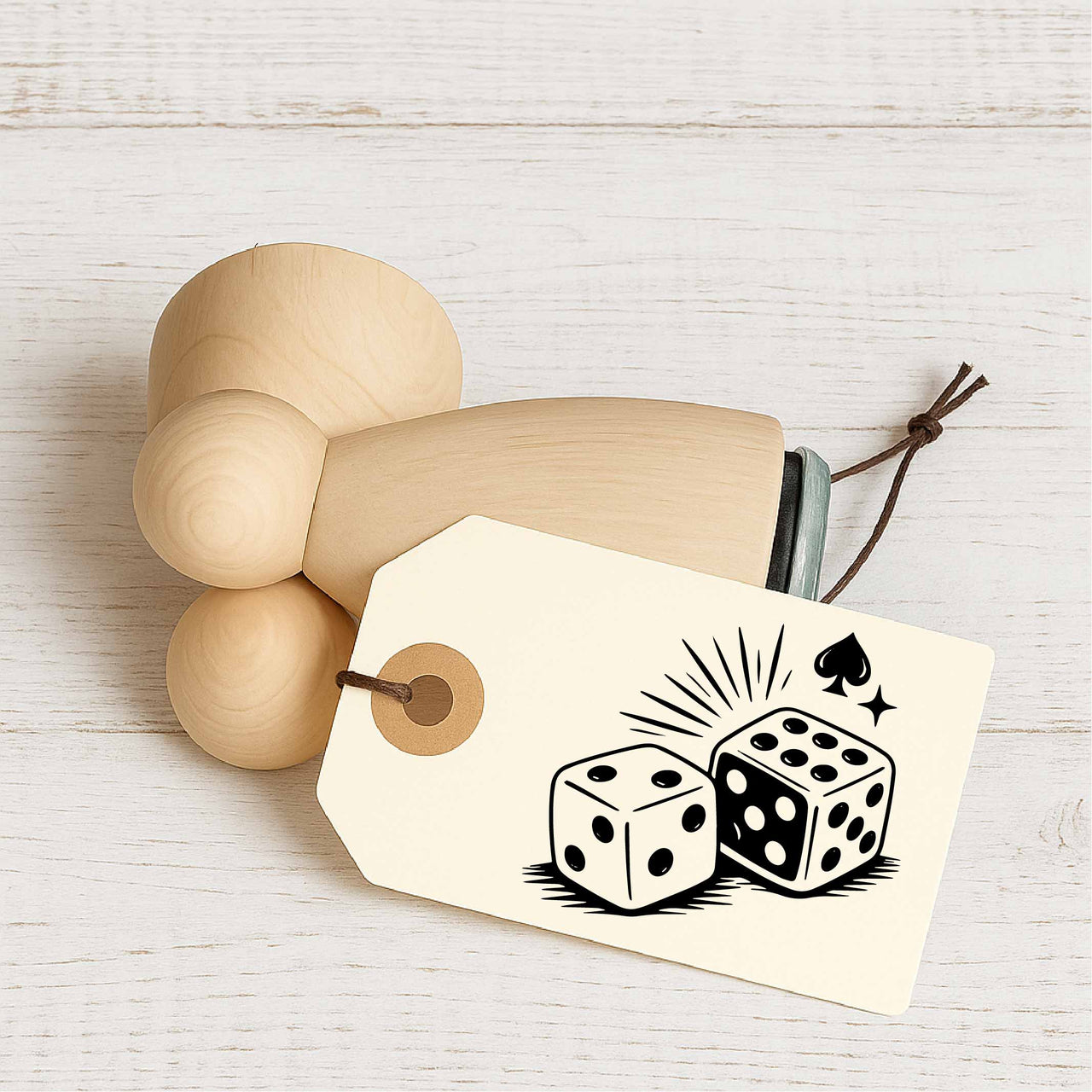 Stempidoo - Maxi Mini - Motivstempel - Symbol - rockabilly style - Würfel - Stempel zum Basteln von Karten, DIY, Papier, Stoffen, Scrapbooking