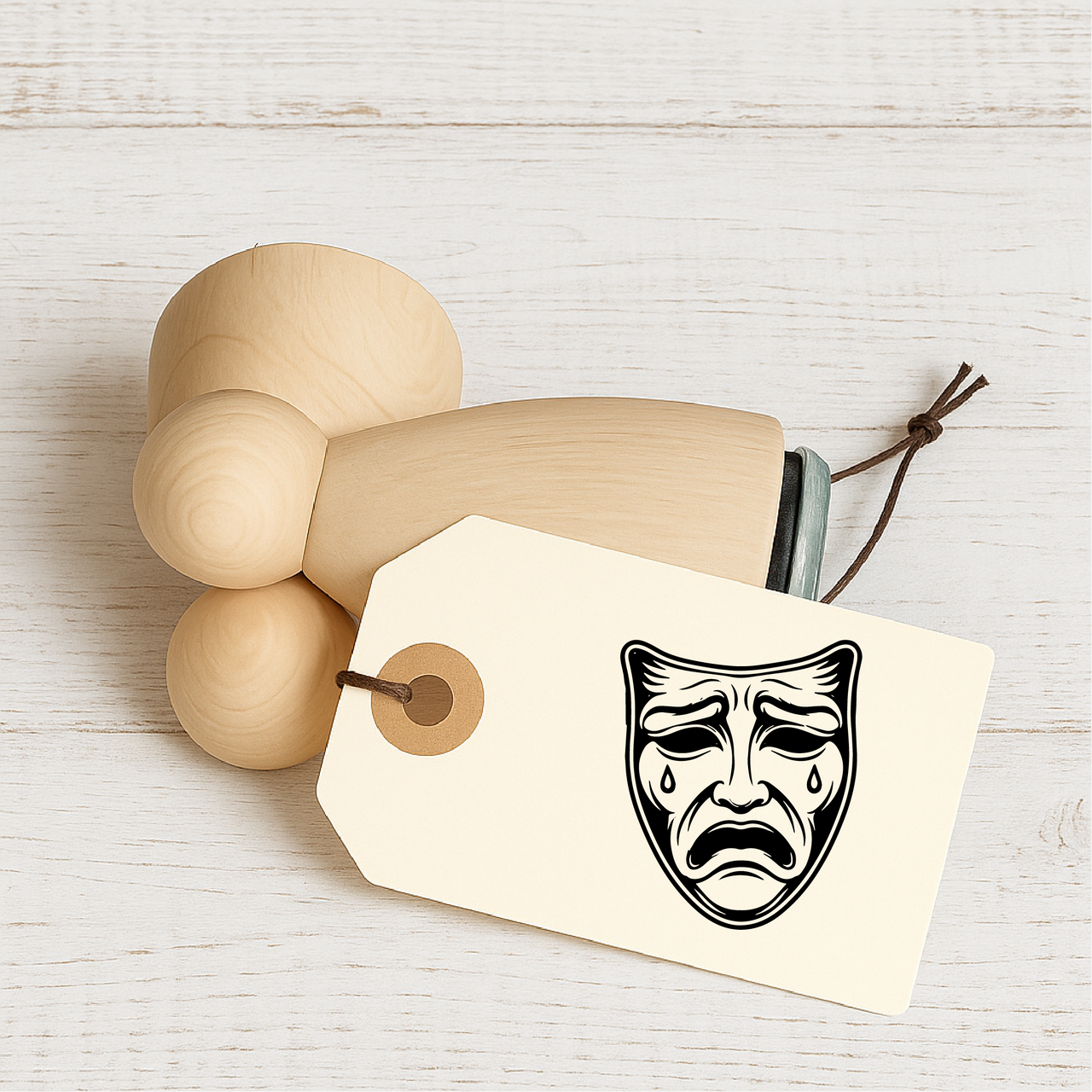 Stempidoo - Maxi Mini - Motivstempel - Drama Maske -Theater - Stempel zum Basteln von Karten, DIY, Papier, Stoffen, Scrapbooking