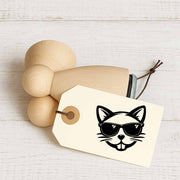 Stempidoo - Maxi Mini - Motivstempel - Coole Katze mit Sonnenbrille- Stempel für Fun, Party & Beruf oder zum Basteln von Karten, DIY, Papier, Stoffen, Scrapbooking 