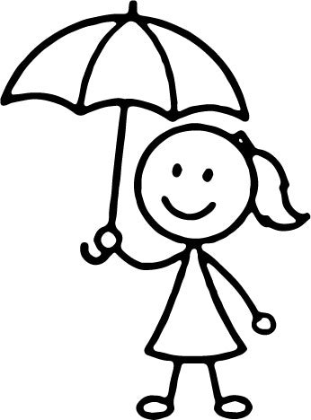 Stempidoo®  Ministempel Strichfigur - Mädchen mit Regenschirm – Motivstempel 