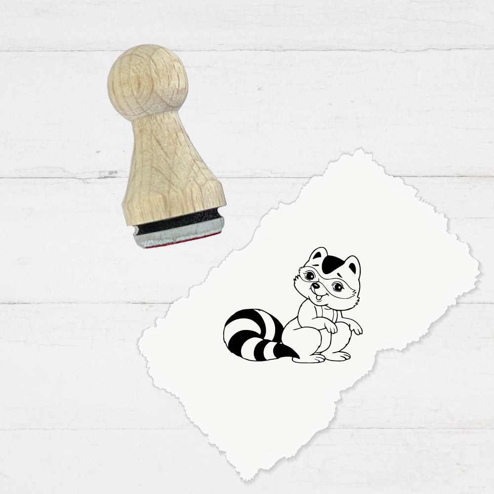 Ministempel - Motivstempel - Waschbär- Tiere - Stempel Geschenk - DIY Stempel zum Basteln von Karten, Papier, Stoffen