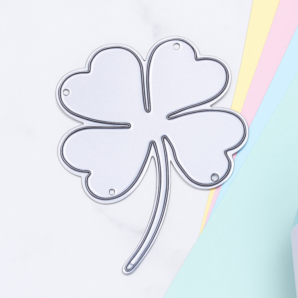 Metall Stanzform Kleeblatt für Scrapbooking & Karten – Hochwertige DIY Schablone aus Kohlenstoffstahl für Papier, Filz & Bastelprojekte