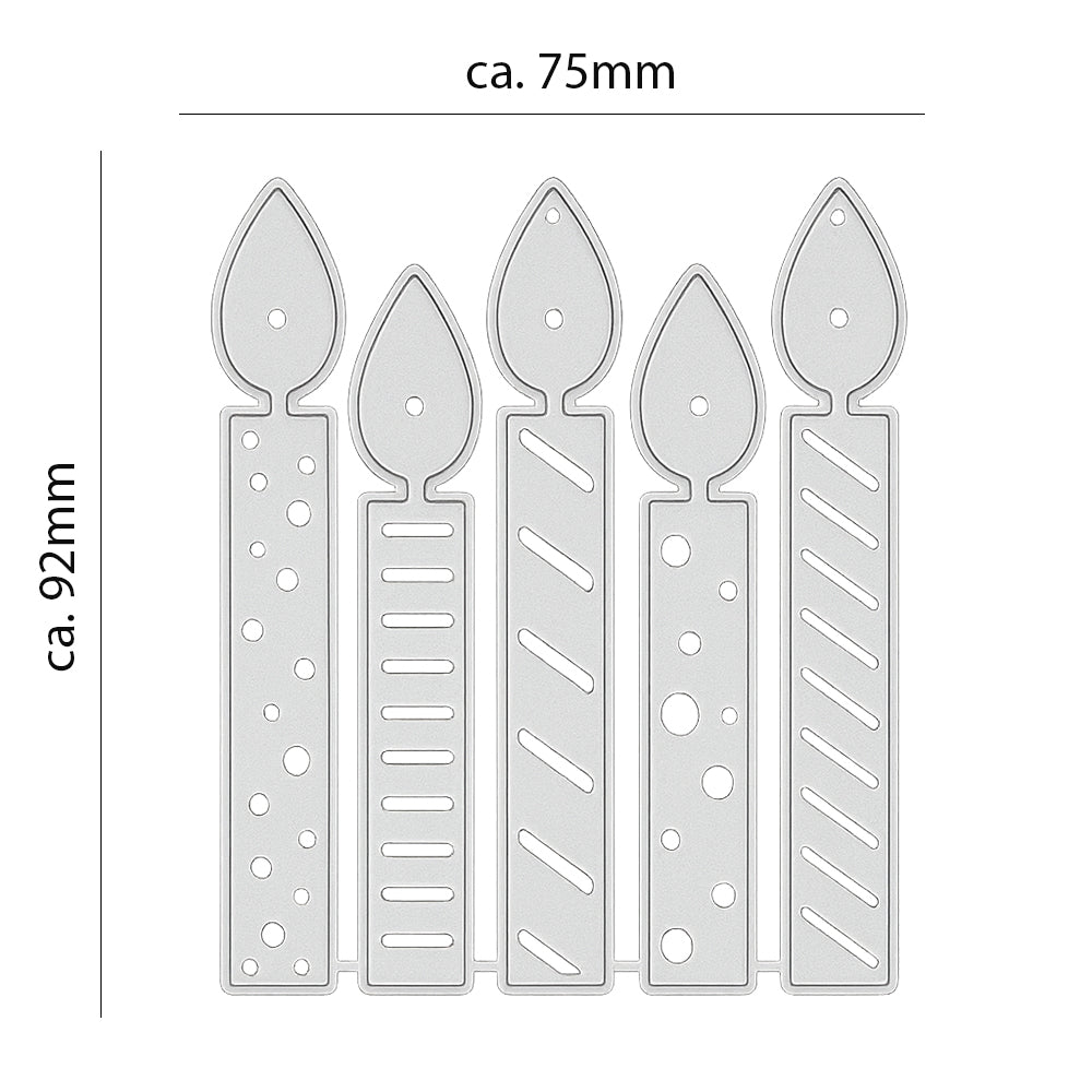 Metall Stanzform Advent Kerzen für Scrapbooking & Karten – Hochwertige DIY Schablone aus Kohlenstoffstahl für Papier, Filz & Bastelprojekte