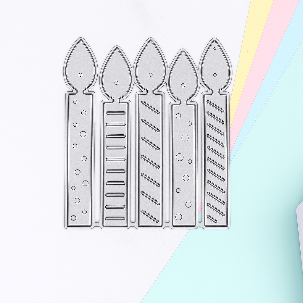 Metall Stanzform Advent Kerzen für Scrapbooking & Karten – Hochwertige DIY Schablone aus Kohlenstoffstahl für Papier, Filz & Bastelprojekte