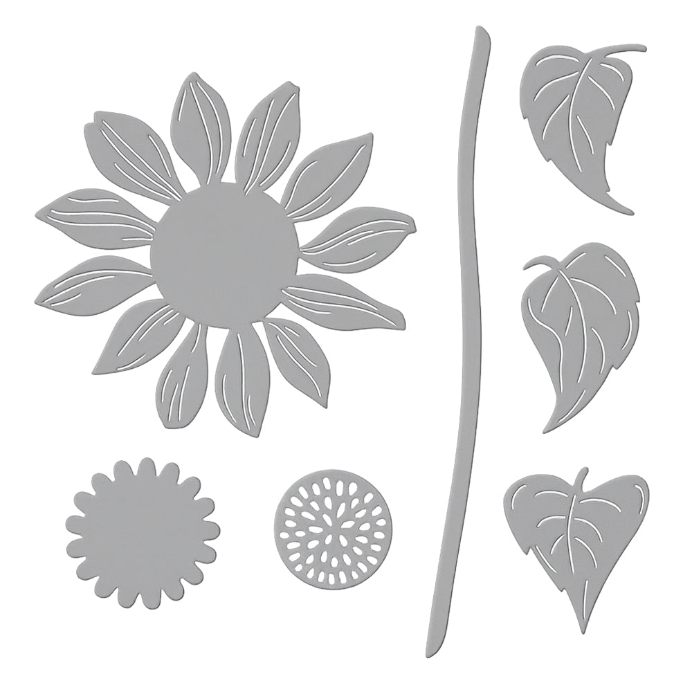 Metall Stanzform Sonnenblumen-Set für Scrapbooking & Karten – Hochwertige DIY Schablone aus Kohlenstoffstahl für Papier, Filz & Bastelprojekte