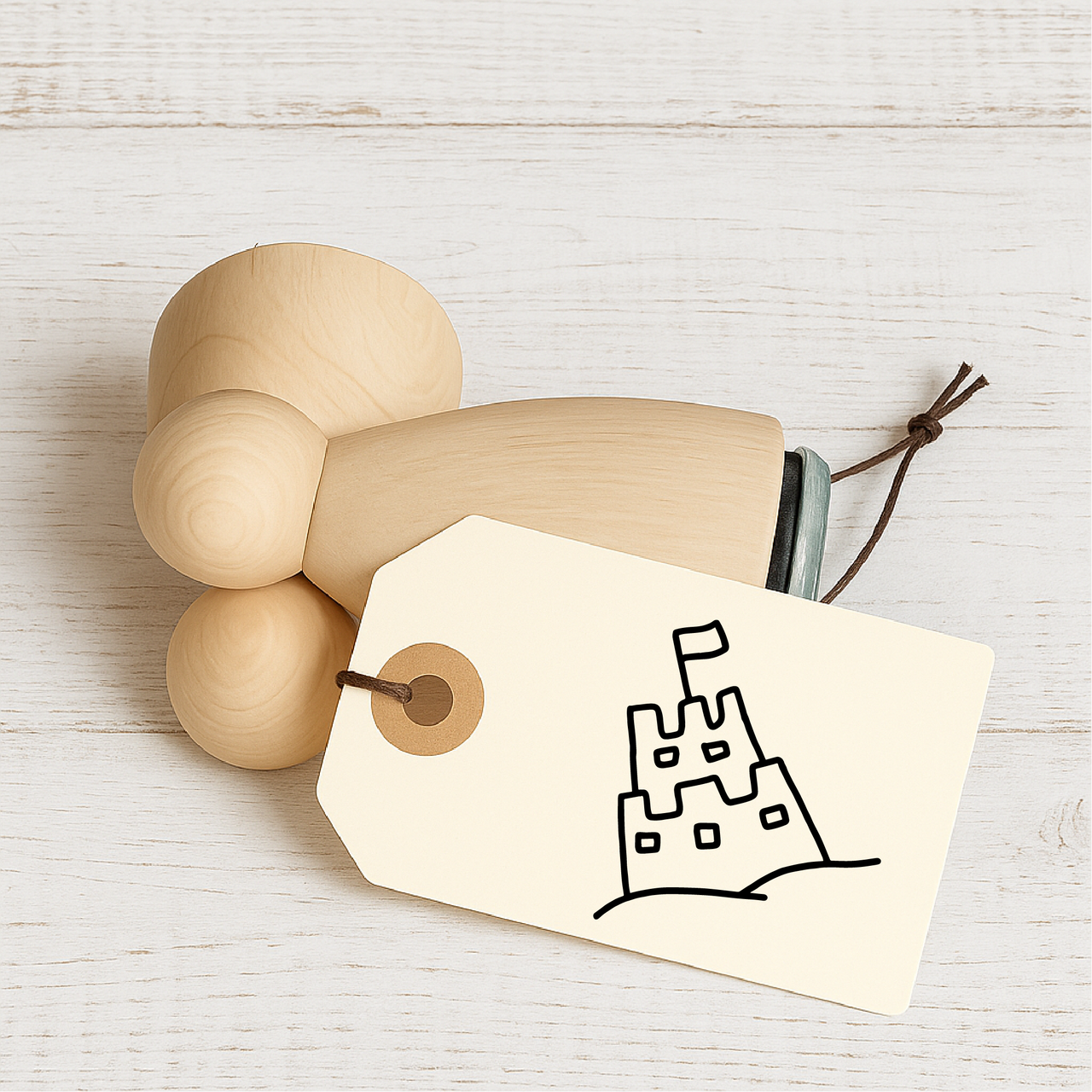 Stempidoo - Maxi Mini - Motivstempel - Sandburg - Stempel Geschenk - DIY Stempel zum Basteln von Karten, Papier, Stoffen