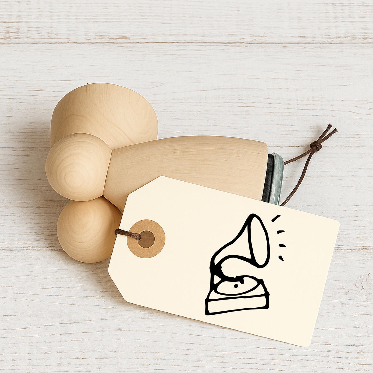 Stempidoo - Maxi Mini - Motivstempel - Grammophon - Stempel Geschenk - DIY Stempel zum Basteln von Karten, Papier, Stoffen