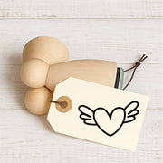 Stempidoo - Maxi Mini - Motivstempel - Herz mit Flügeln - Stempel zum Basteln von Karten, DIY, Papier, Stoffen