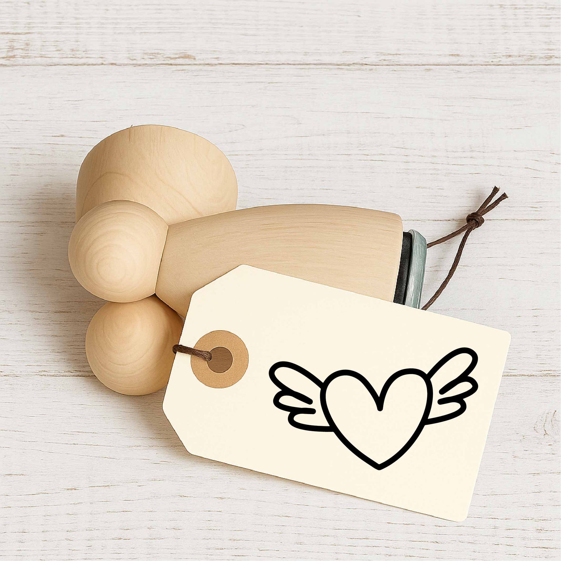 Stempidoo - Maxi Mini - Motivstempel - Herz mit Flügeln - Stempel zum Basteln von Karten, DIY, Papier, Stoffen