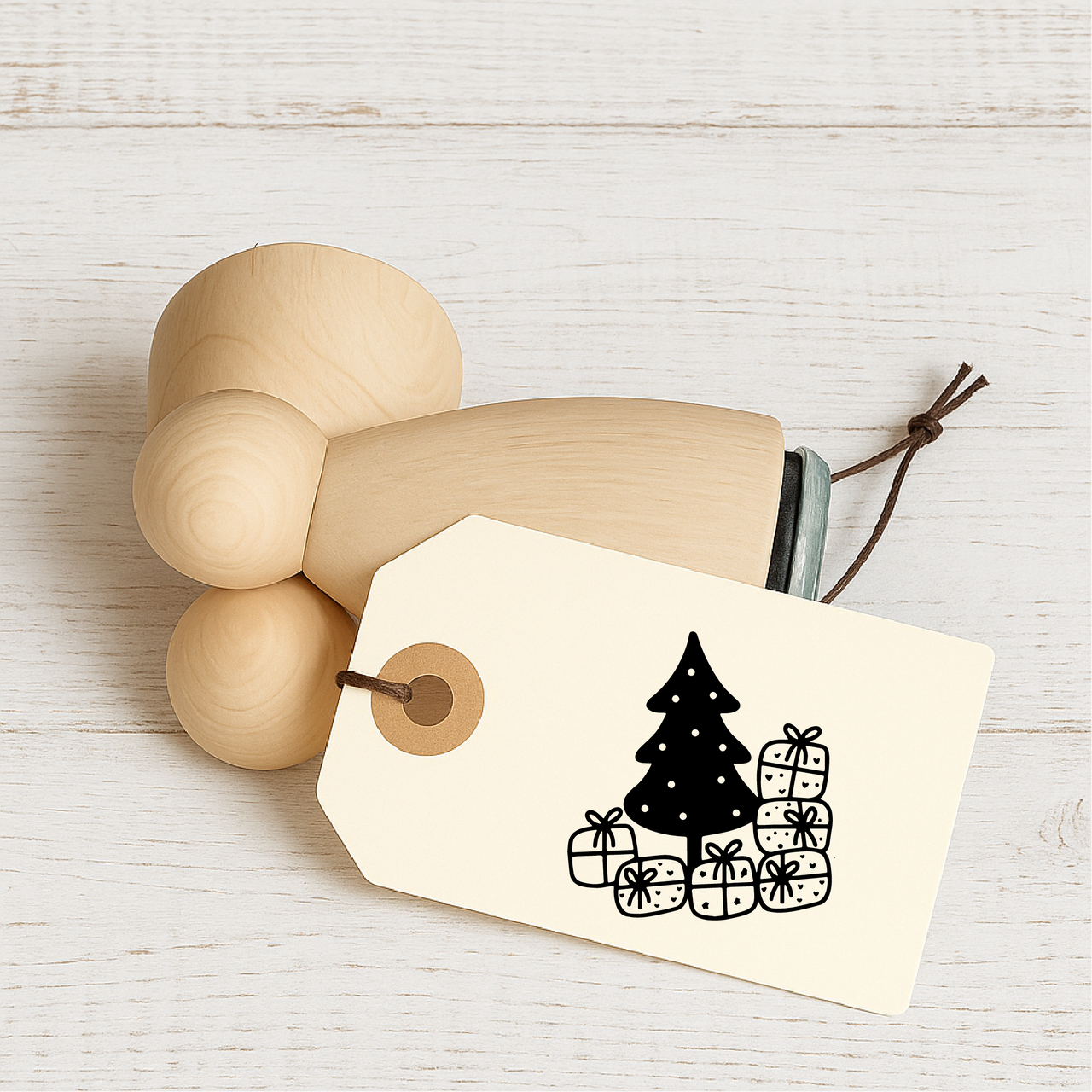 Stempidoo - Maxi Mini - Motivstempel - Tannenbaum mit Geschenke - Weihnachten - Stempel Geschenk - DIY Stempel zum Basteln von Karten, Papier, Stoffen