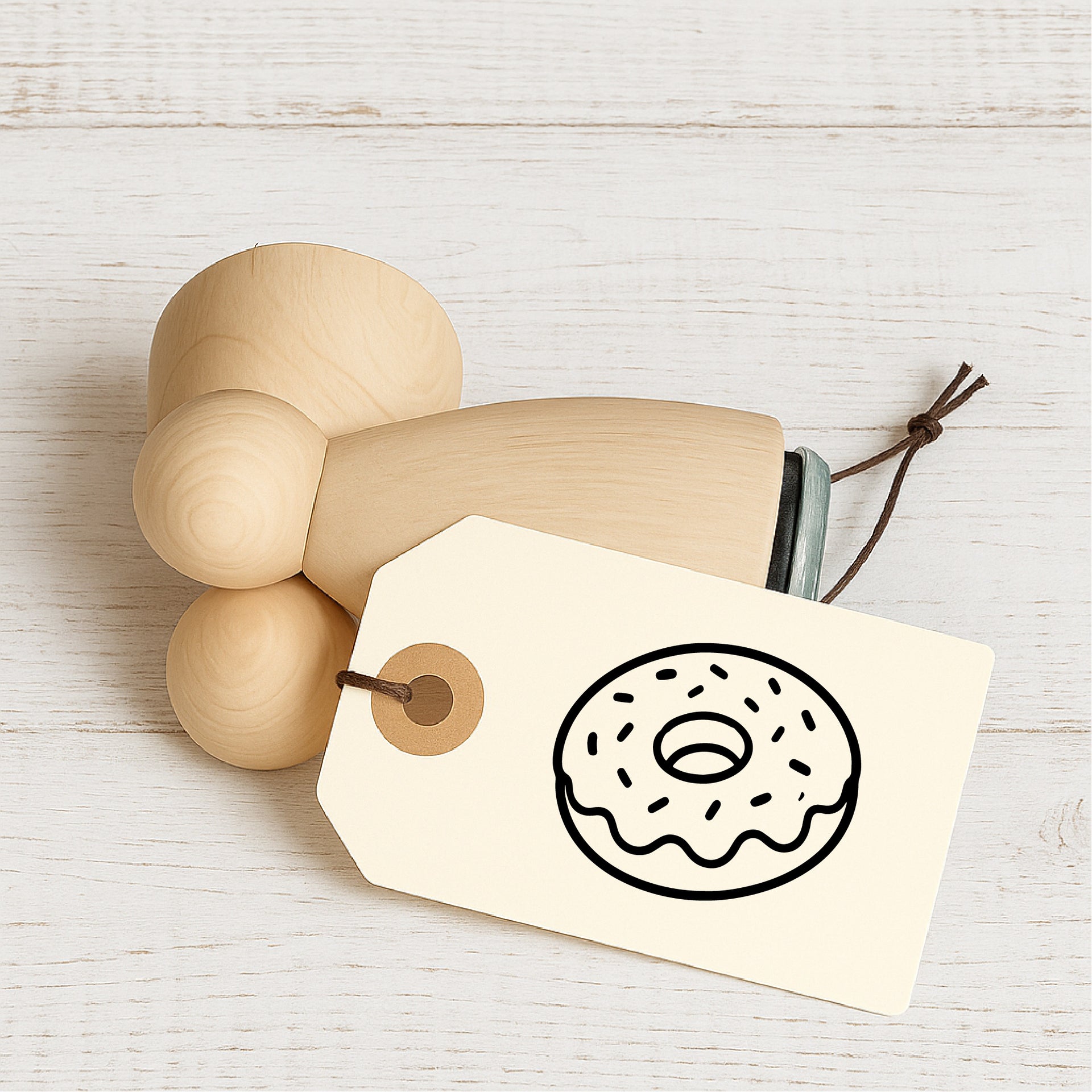 Stempidoo Mini Motivstempel Donut – Holzstempel für Karten, Scrapbooking, DIY, Basteln & Papier 