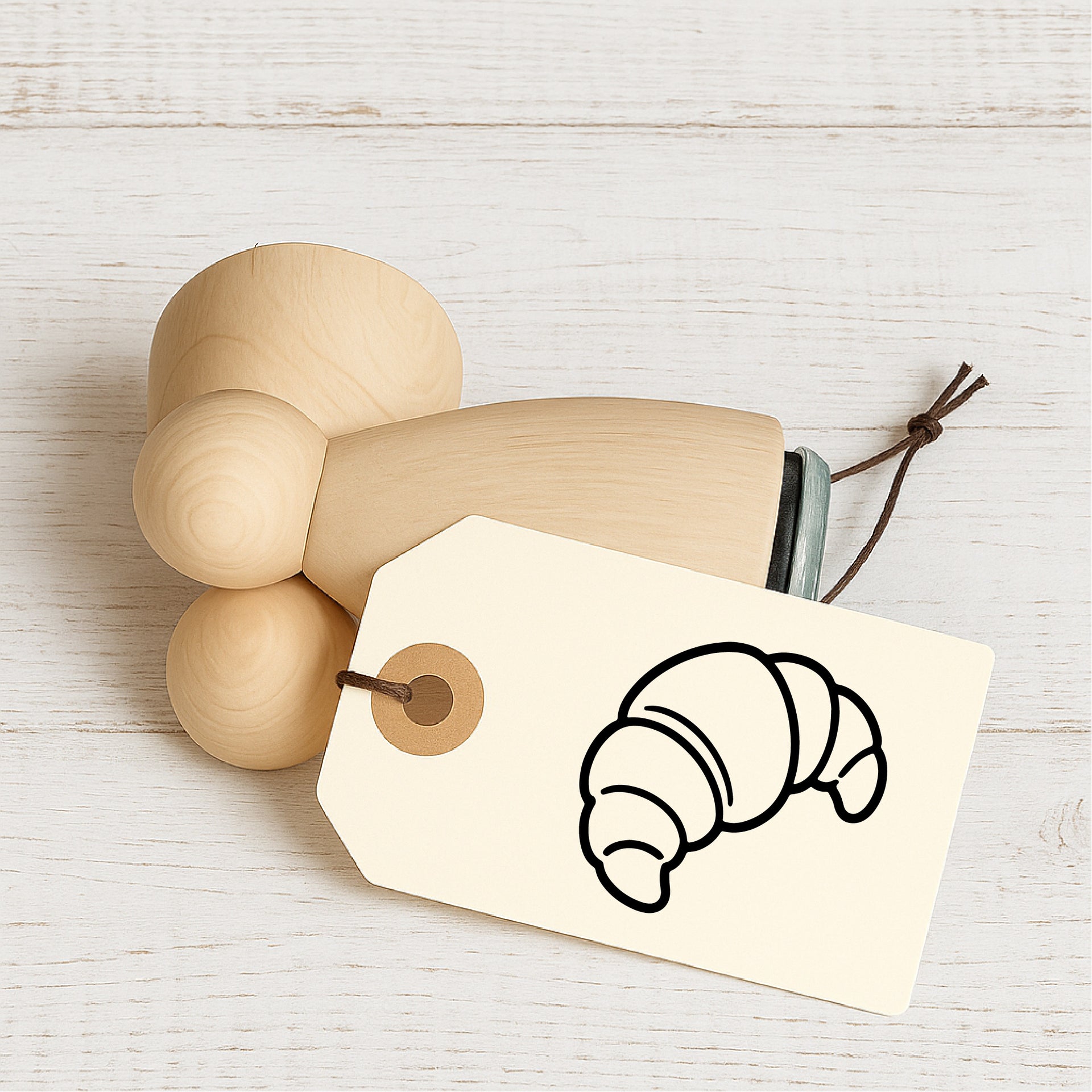 Stempidoo Mini Motivstempel Croissant – Holzstempel für Karten, Scrapbooking, DIY, Basteln & Papier