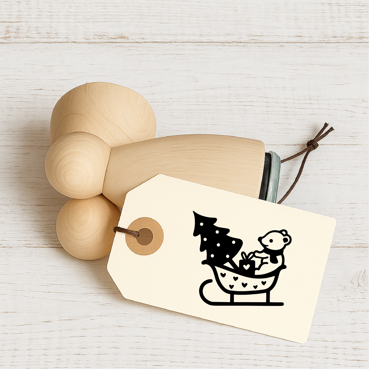 Stempidoo - Maxi Mini - Motivstempel - Schlitten mit Geschenke - Weihnachten - Stempel Geschenk - DIY Stempel zum Basteln von Karten, Papier, Stoffen