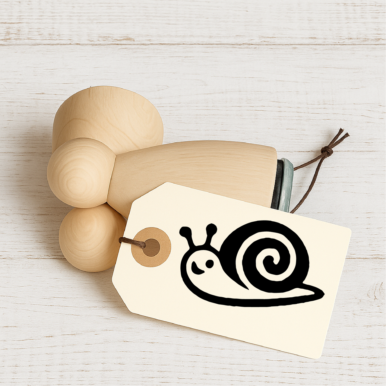 Stempidoo Maxi Mini Motivstempel Schnecke – Holzstempel für Karten, Scrapbooking, DIY, Basteln & Papier