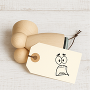 Stempidoo - Maxi Mini - Motivstempel - entsetzter Emoji - Stempel zum Basteln von Karten, DIY, Papier, Stoffen