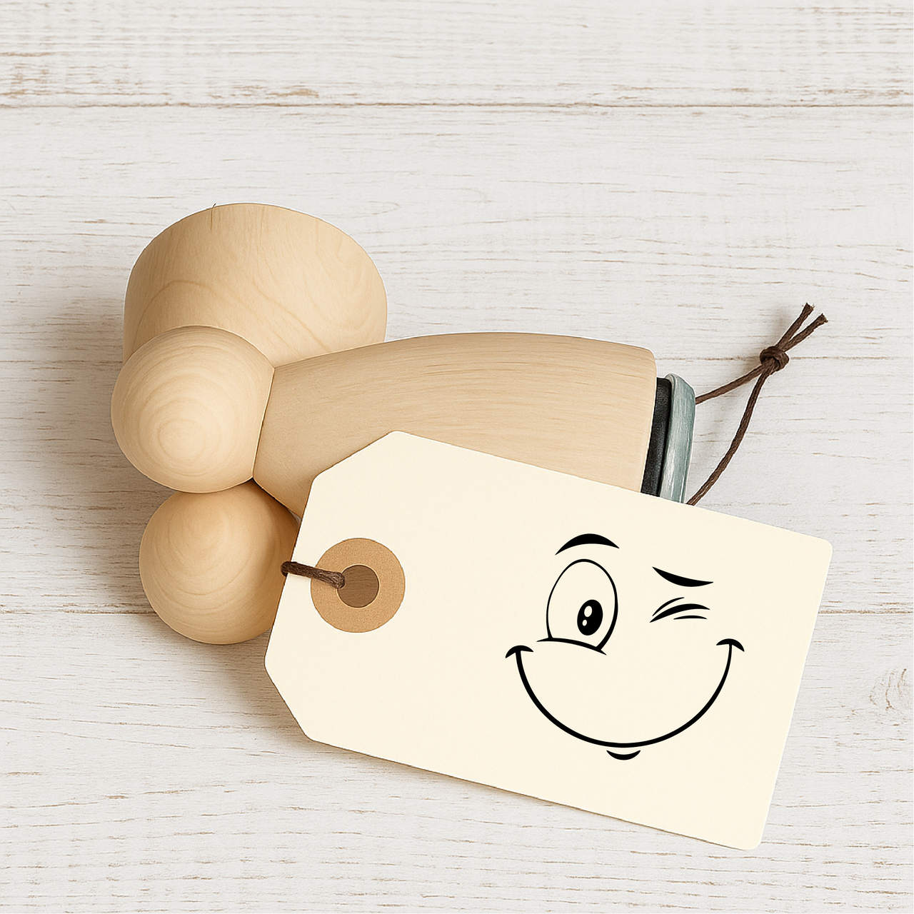 Stempidoo - Maxi Mini - Motivstempel - zwinkernder Emoji - Stempel zum Basteln von Karten, DIY, Papier, Stoffen