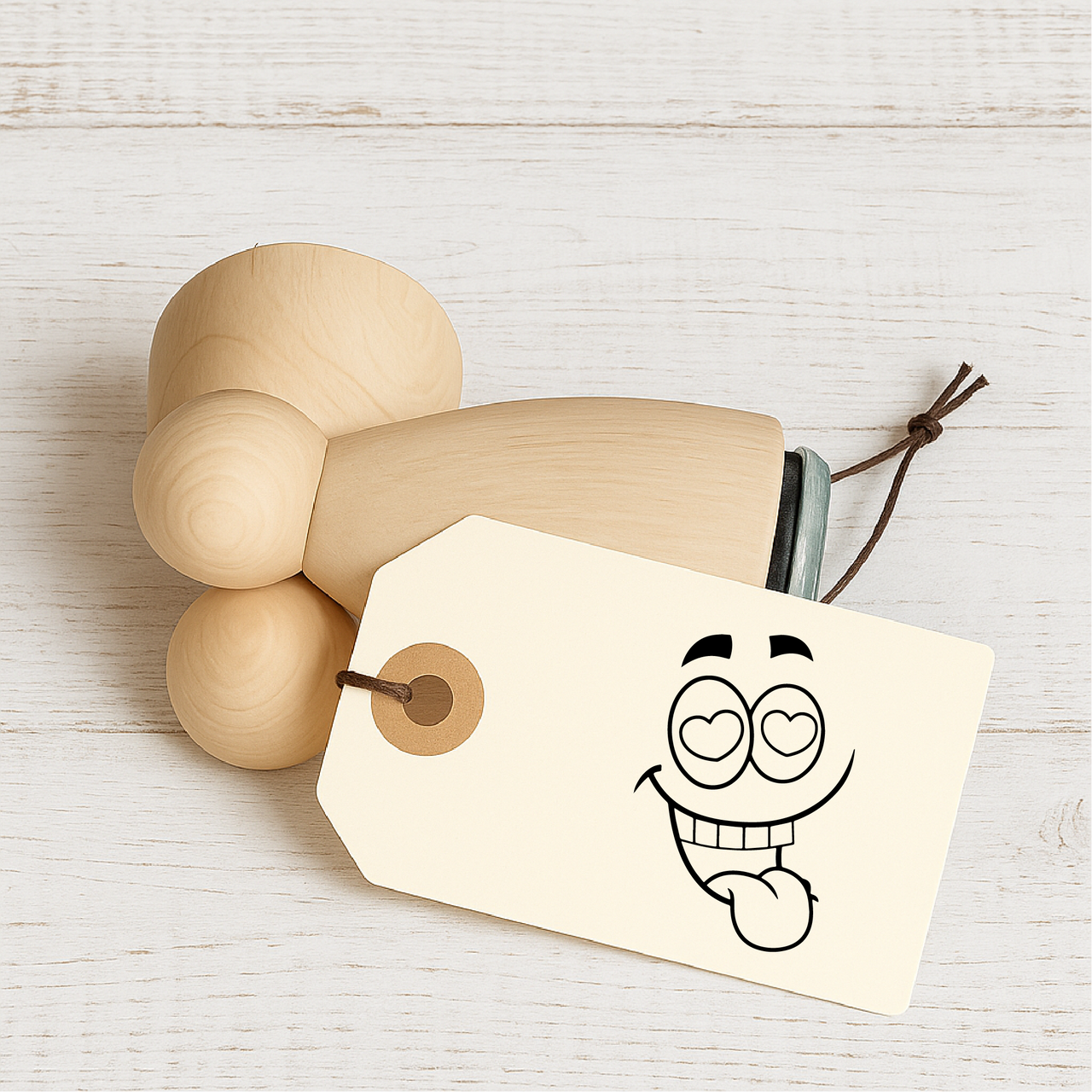 Stempidoo - Maxi Mini - Motivstempel - verliebter Emoji - Stempel zum Basteln von Karten, DIY, Papier, Stoffen